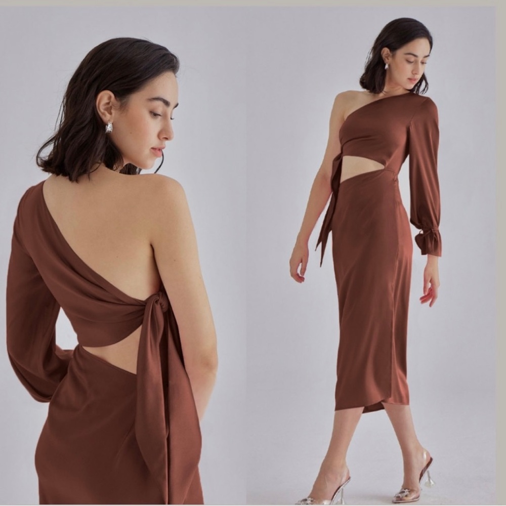 Silk Maison Pink Palace Dress in Copper